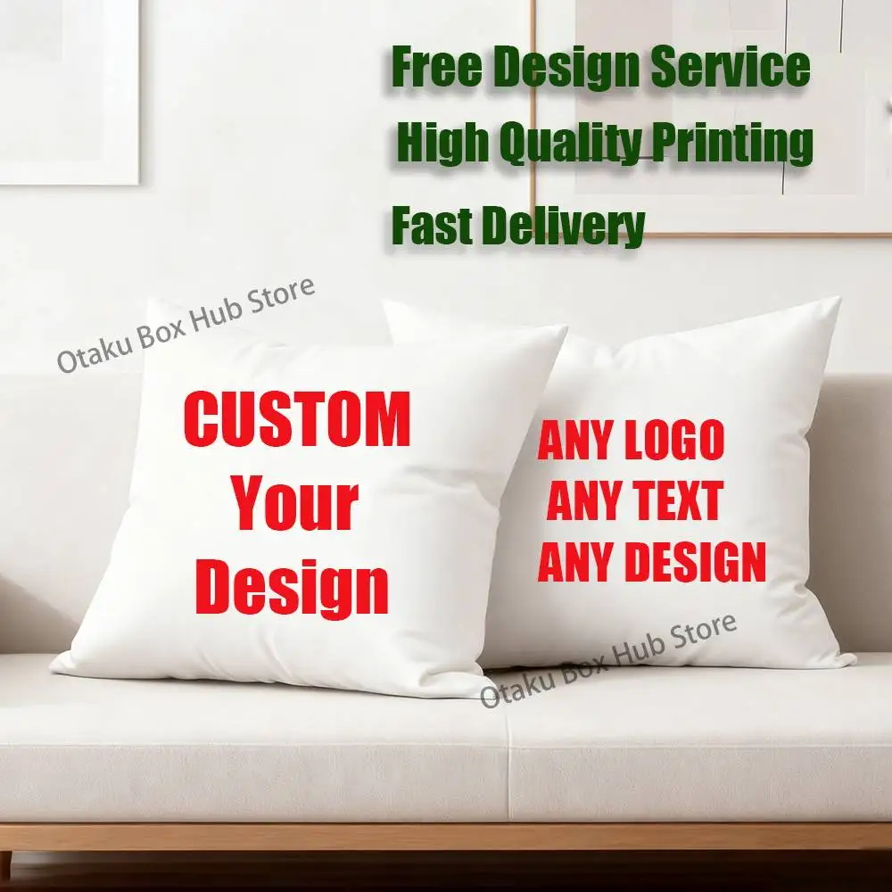 

Customized Your DIY Design Pillow Case Plush Fabric Soft Pillowcase Double Sided Print Sofa Cushion Cover Throw