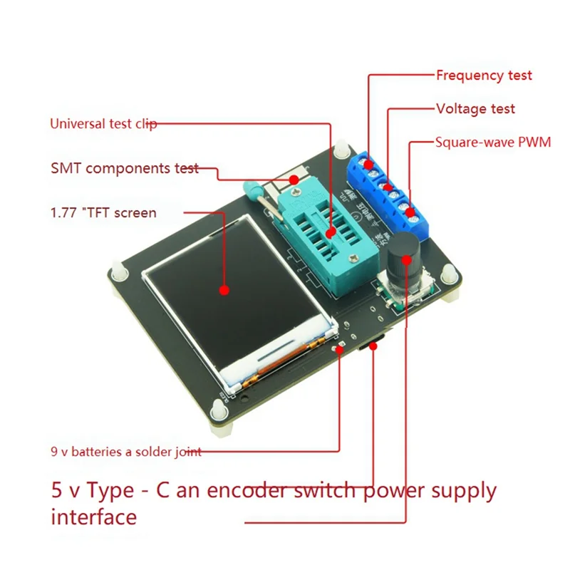 GM328A เครื่องทดสอบทรานซิสเตอร์มัลติมิเตอร์แบบดิจิตอลไฟฟ้า Capacitance Meter Diode Triode Resistor Tester รุ่นรัสเซีย