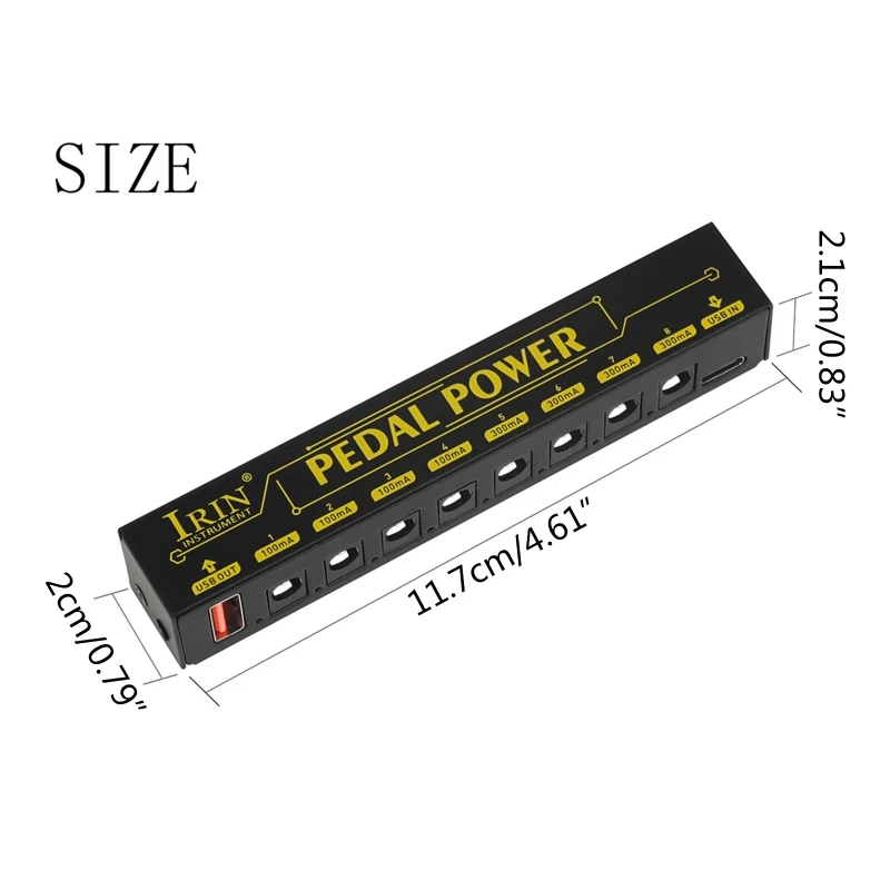 

11UE Блок питания педали эффектов для гитары 8 изолированных выходов постоянного тока для педалей эффектов для бас-гитары с