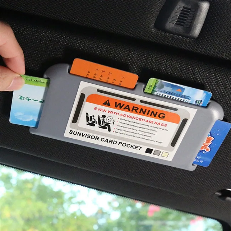 2/1pcs Car Sun Visor Card Holder Instrument Panel Pasting Organizer Temporary Parking Phone Number Clip Interior Stowing Tidying