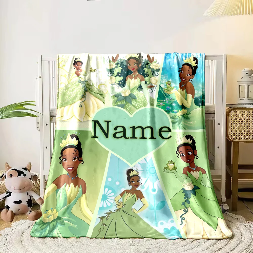 Customized Name Personalized Blanket Disney Artoon Cars Stitch Princess Flannel Plush Soft Blanket Children's Cover Blanket Gift