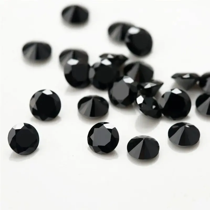 

1ct/Lot 0.8-2.9mm Round Cut Black Moissanite For Jewelry Making