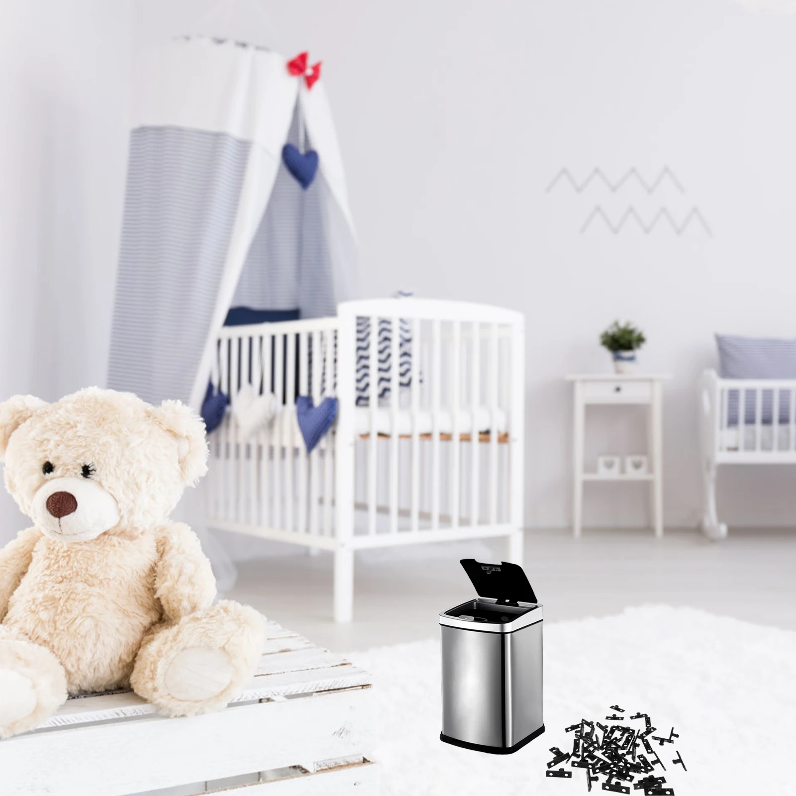 

50 Pcs Pressure Lock Clip Garbage Cans Buckles Black Plastic Household Waste Bin Latches