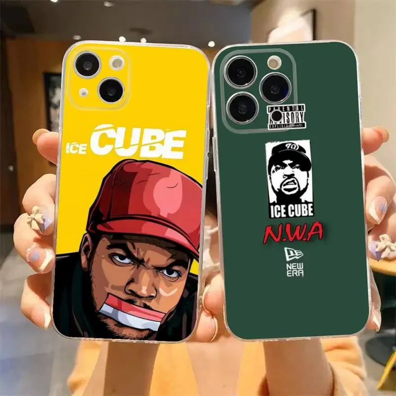 Old School Ice Cube Rapper Cool Phone Case For iPhone 11 12 Mini 13 14 15 Pro XS Max X 8 7 6s Plus 5 SE XR Transparent Shell