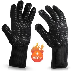 1PC BBQ Grill Glove High Temperature Resistance Oven Mitts Fireproof Barbecue Heat Insulation Microwave Oven Glove BBQ Tool Mitt