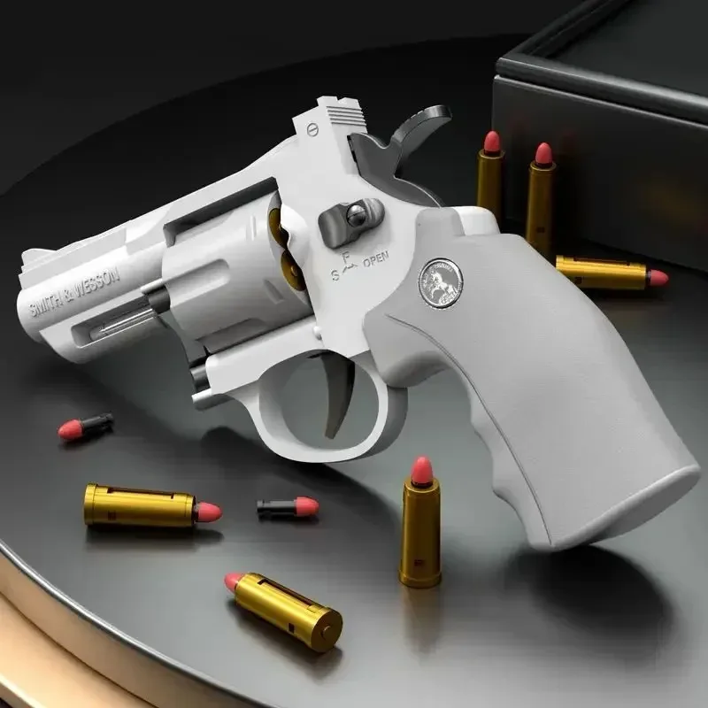 Magnum Zp-5 357 Long Alloy Revolver Soft Bullet Can Be Fired Pistol Boy Simulation Toy Repeating Pistol Children's Gifts