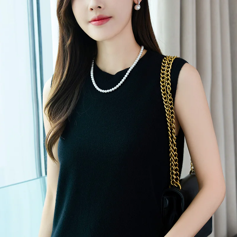 

New Autumn And Winter Women's Round-Neck, Sleeveless Pullover, Vest, Korean-Style, Fashionable And Comfortable Knitted Sweater55