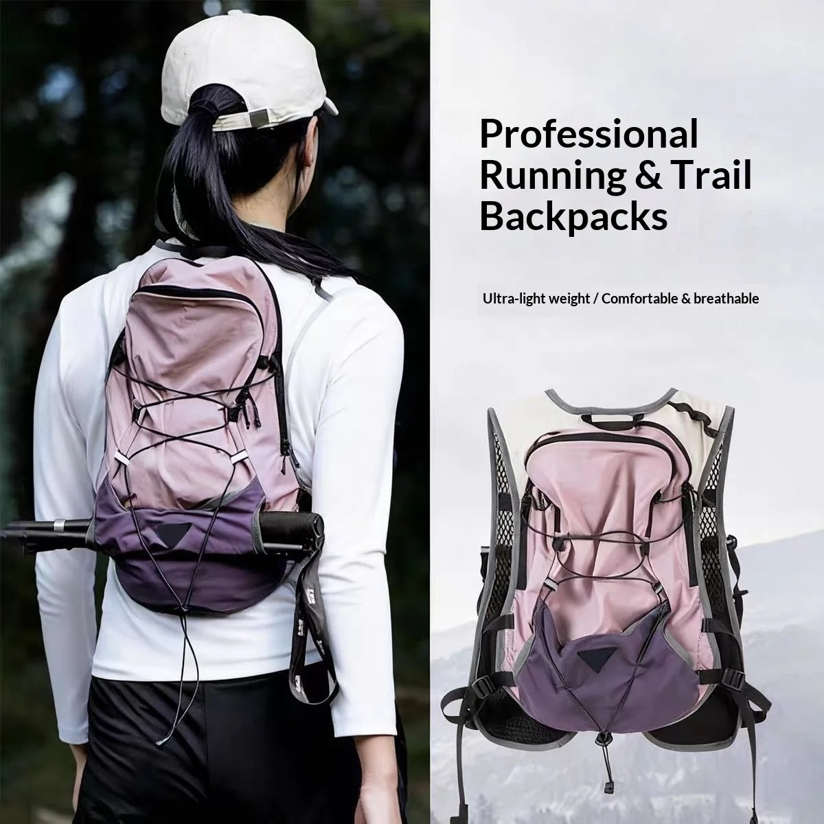 

Unisex Professional Trail Running Backpack, Outdoor Marathon Hiking Trekking Cycling Sports Daypack