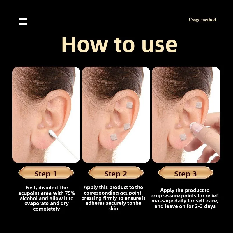 600PCS Entspannung Ohr Aufkleber Therapie Nadel Patch Ohr Akupunktur Nadel Ohr Massage Pflege Auriculotherapie Vaccaria Samen