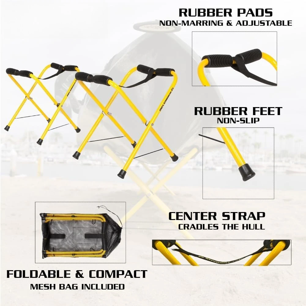 

Складная подставка для каяка, небольшие портативные стойки для каяков, каноэ и судов — грузоподъемность 150 фунтов — 22–1818