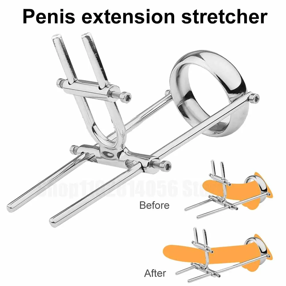 Male Enlarger Stretcher Tension Traction Correction Bending Penis Extender Enlarger Device for Men Metal Penis Clamp Sex Toy 18+