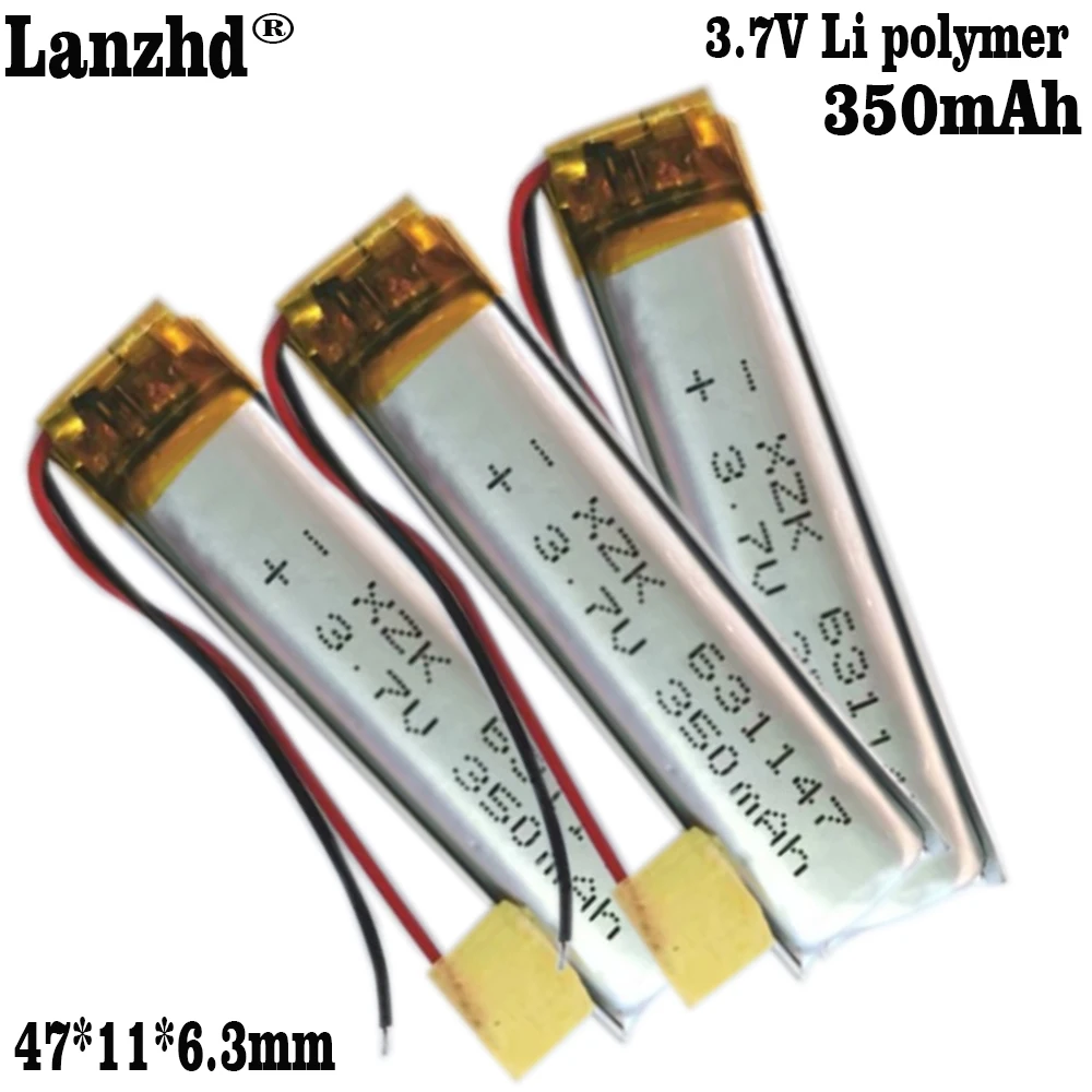 1-12pcs 601148 3.7V 350MAH With Protection Board,631147 Used For Reading pen Bluetooth MP3,MP4 GPS lithium battery 601250 631147