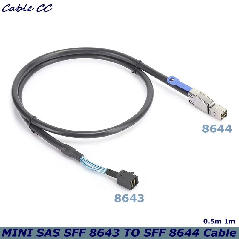 

0.5m 1m External HD Mini SAS 3.0 SFF 8644 to Mini SAS SFF 8643 HD 36PIN Cable 12Gbps Server External Hard Drive Cable