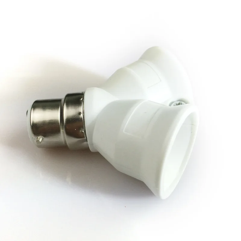 Universal B22 to 2E27 Bulb Holders 2 way E27 Lamp Base LED Light Lamp Holder Bulbs Socket Adapter Converter White