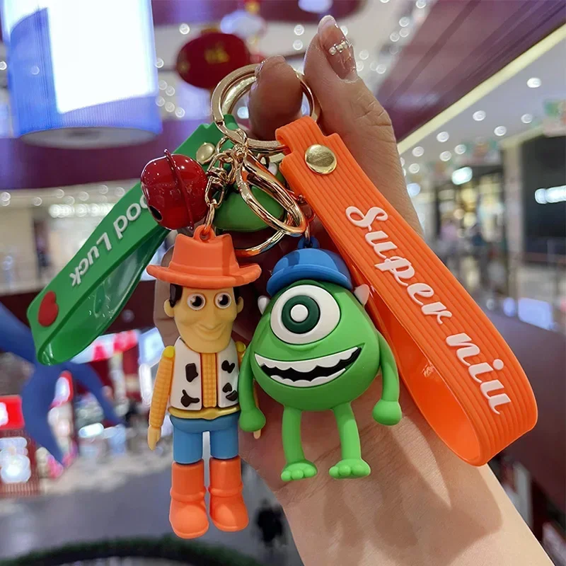 Disney Cartoon Toy Story Cute Figure Keychain Woody Buzz Lightyear Alien Pendant Keyring Keys Holder Gifts for Fans