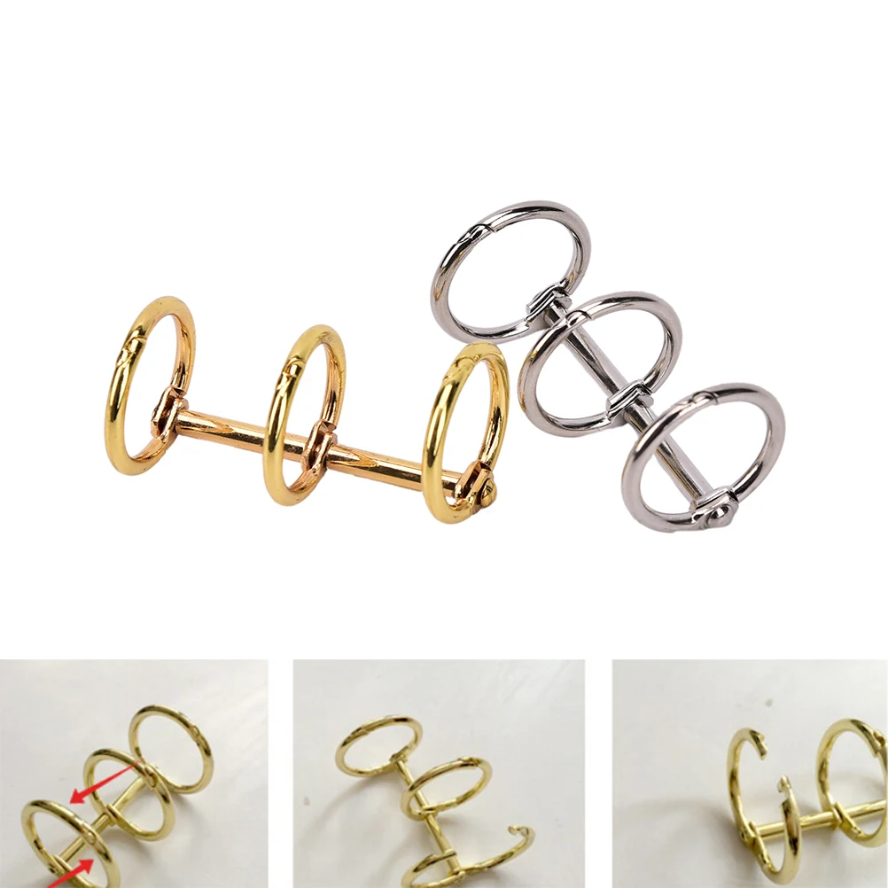 1X Metal Notebook Loose Leaf Binder Binder Ring Snap Album Split Hinged Keyring