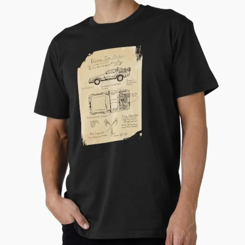 

0324 Back To The Future Retro Sic Fi Gift t shirt Vintage Time Machine DeLorean Graphic Clothes Large size Tops