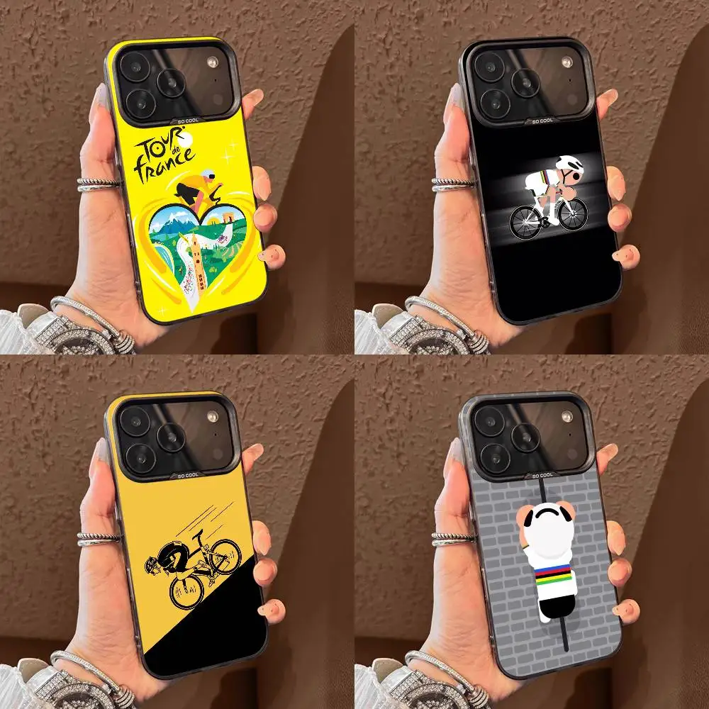 

T-Tour De France Bike Rainbow Phone Case For iPhone 17,16,15,14,13,12,11,Pro,Max,Plus,E,Air,Mini Black Tpu Cover