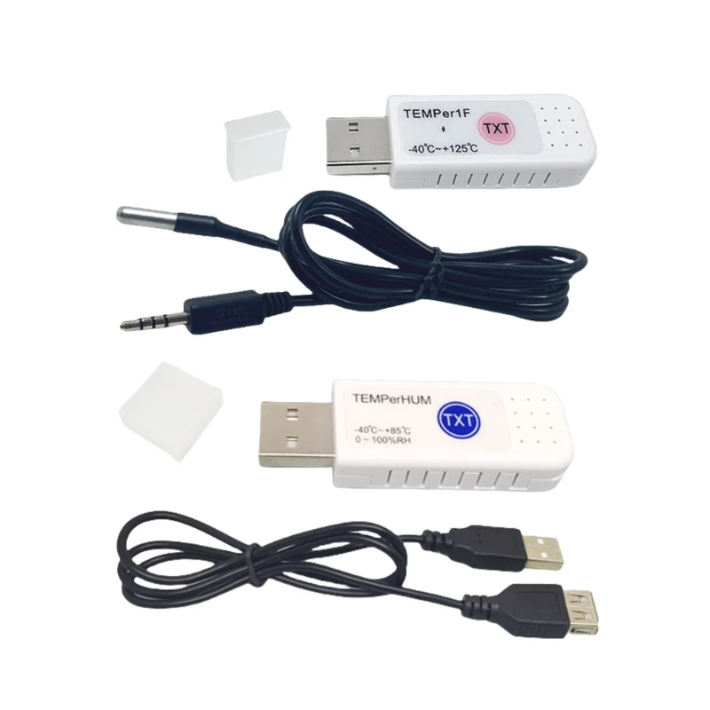 USB Temperature Data Logger Reusable Recorders Thermometers High Accuracy with Email Alarm Data Storage for Warehouse