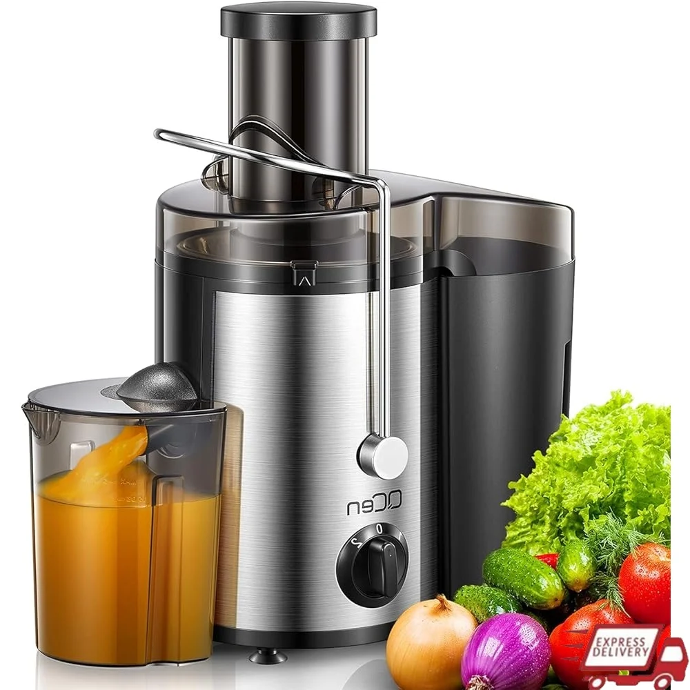 500 واط آلة صنع العصير بالطرد المركزي واسعة الفم 3 بوصة تغذية المزلق سرعة مزدوجة سهلة التنظيف الفولاذ المقاوم للصدأ الفاكهة الخضار النازع