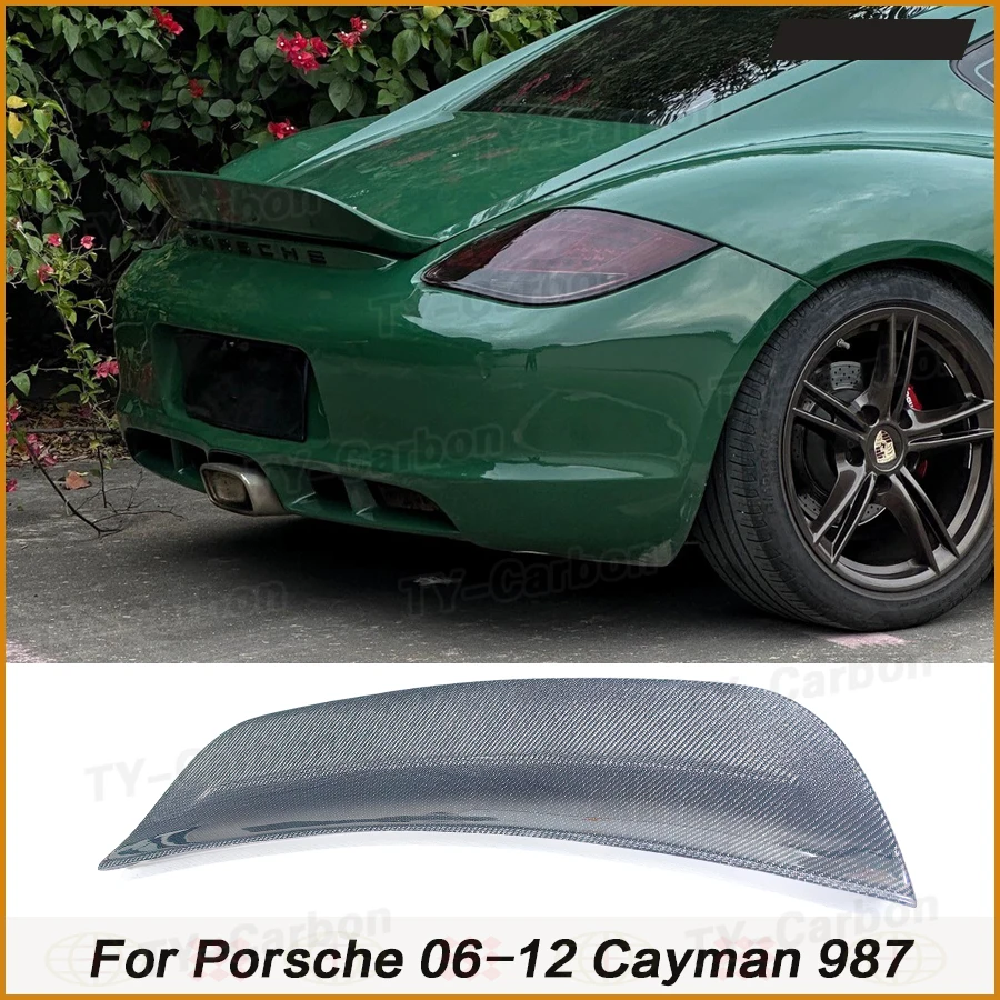 For Porsche 987 Cayman Coupe 2005 - 2012 Rear Trunk Boot Lip Wing Spoiler Real Carbon Fiber Car Wing Spoiler TY Style FRP