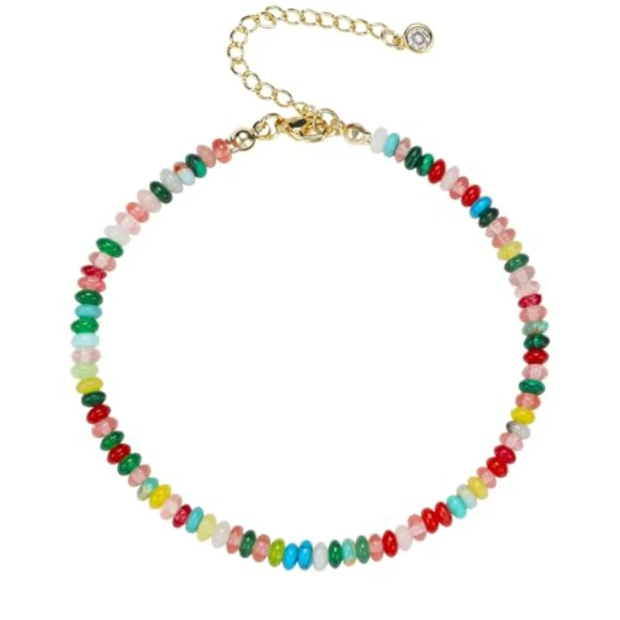 

Natural Stone Beaded Anklets Bracelets for Women Handmade Beaded Anklet Bracelet Waterproof Boho Beads Ankle Bracelet Adjustabl