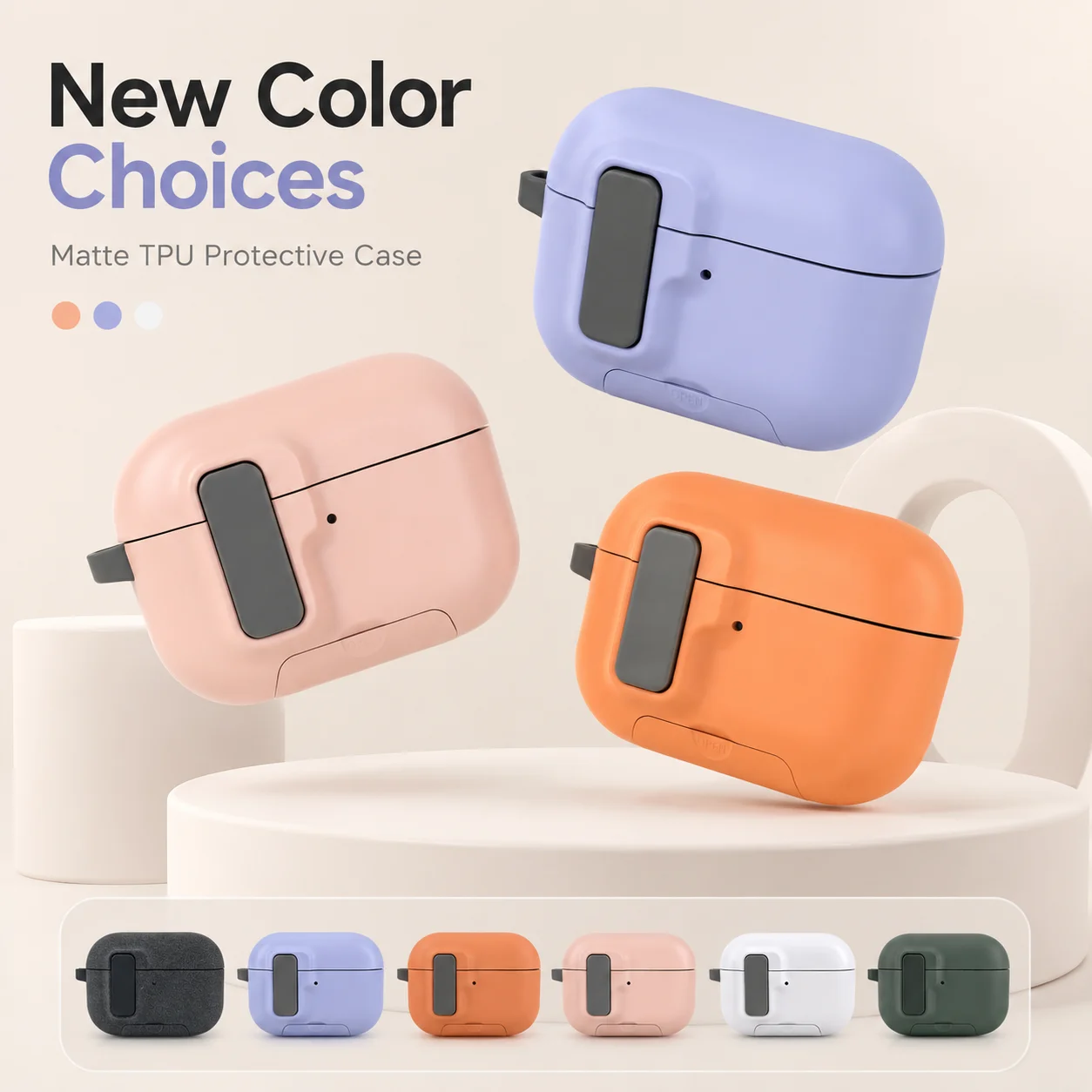 For AirPods 5 Hard Case for Pro3 4 Pro/Pro2 Matte TPU Protective Cover Shockproof