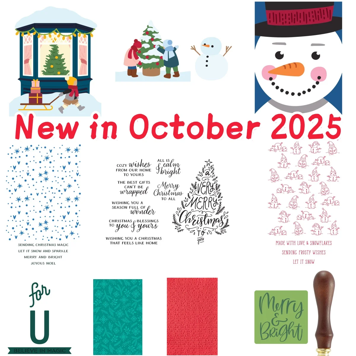 

Christmas 2025 Window Wonderland Snowman Tree Metal Cutting Dies Clear Stamps Stencil Hot Foil Wax Stamper For DIY Making Card
