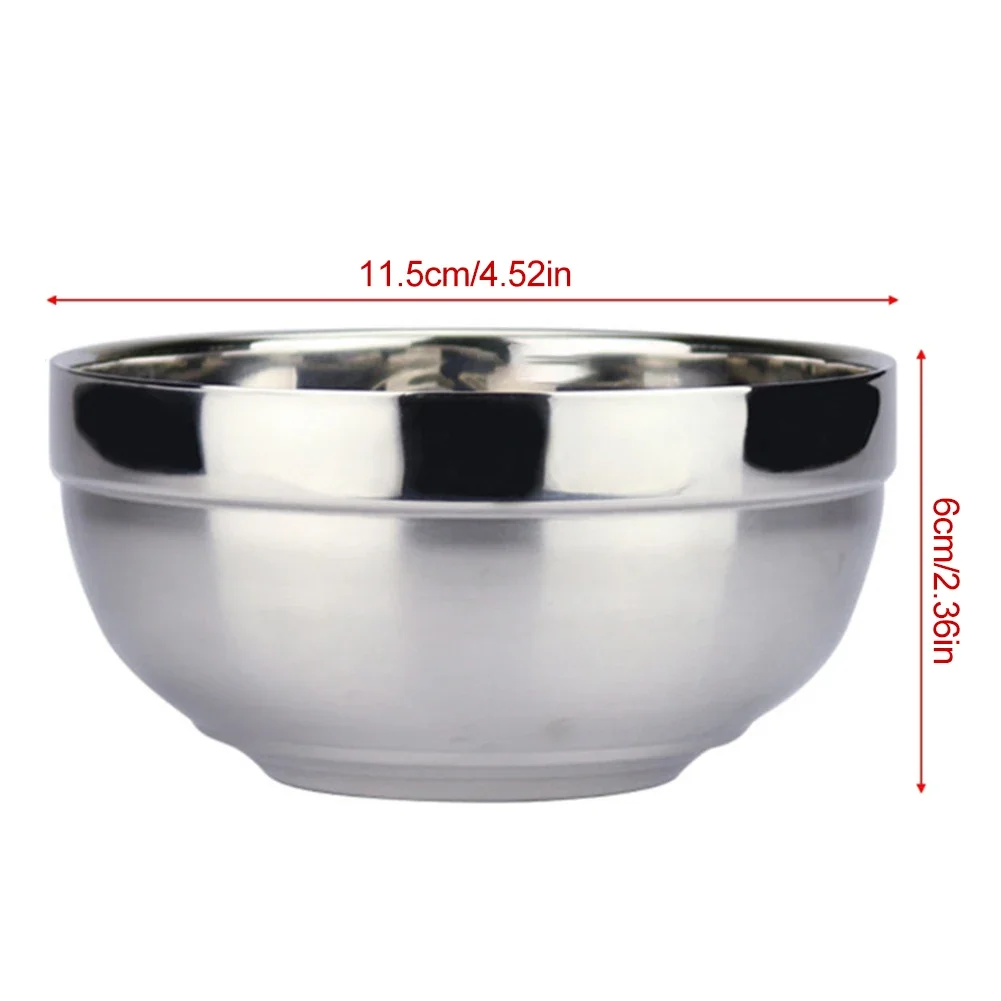 1pc Bowls 11.5CM Adults Stainless Steel Anti-scald Baby Cabinets Cupboards Double Walled Hand-polished Heat Resistance Kitchen