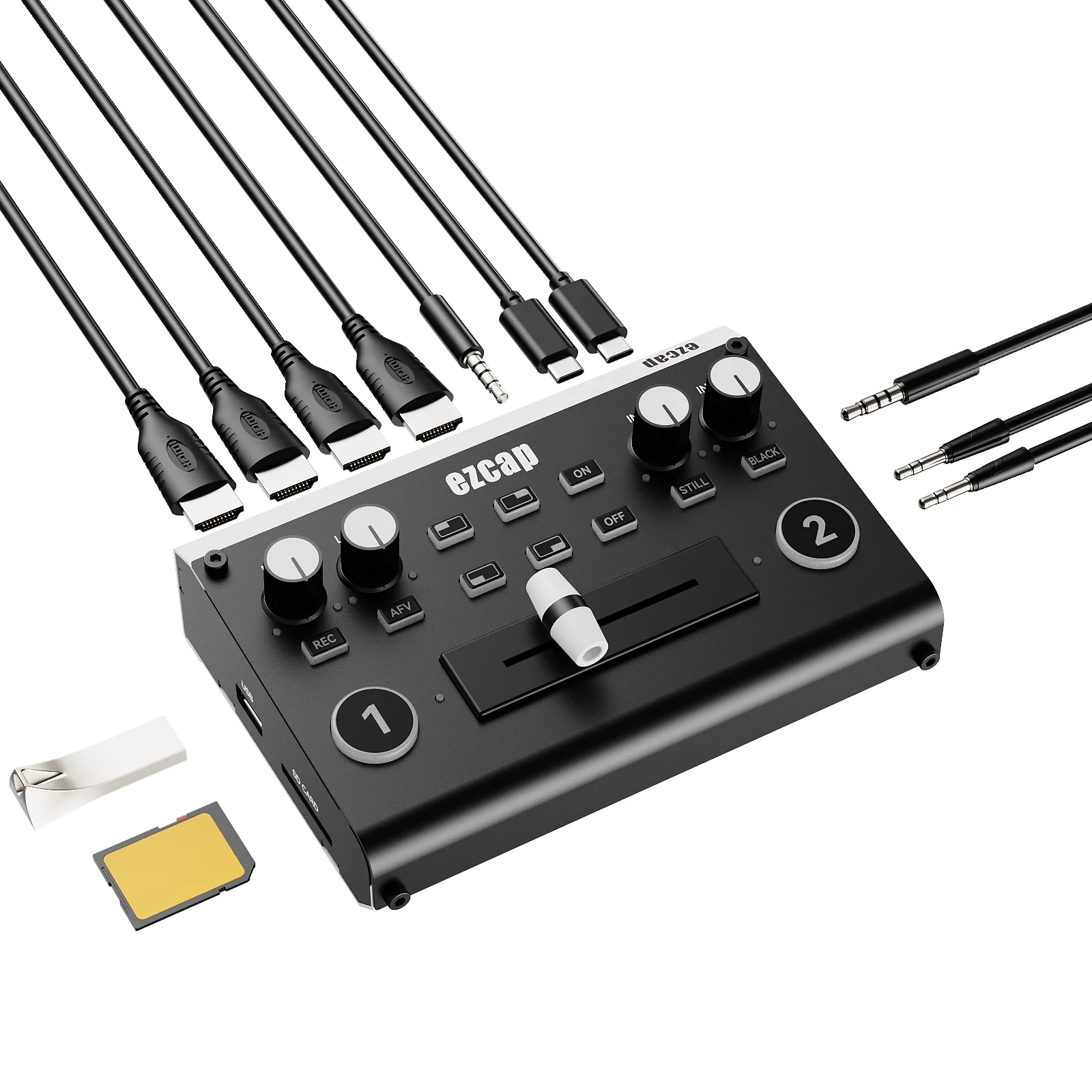 2026 New Ezcap367 Dual Live Switch Multi Camera Live Mixer 2 Channel Video Capture For Live Streaming