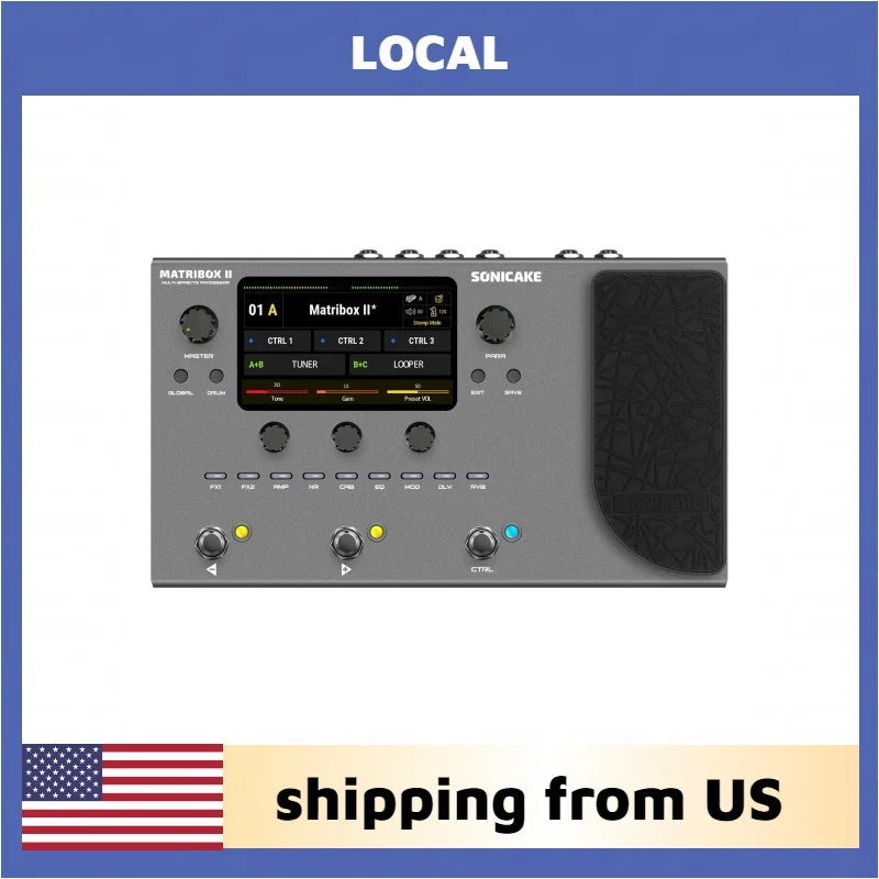 SONICAKE Matribox II Guitar Bass Amp Modeling Multi-Effects Processor with Expression Pedal FX Loop MIDI Stereo USB OTG QME-100