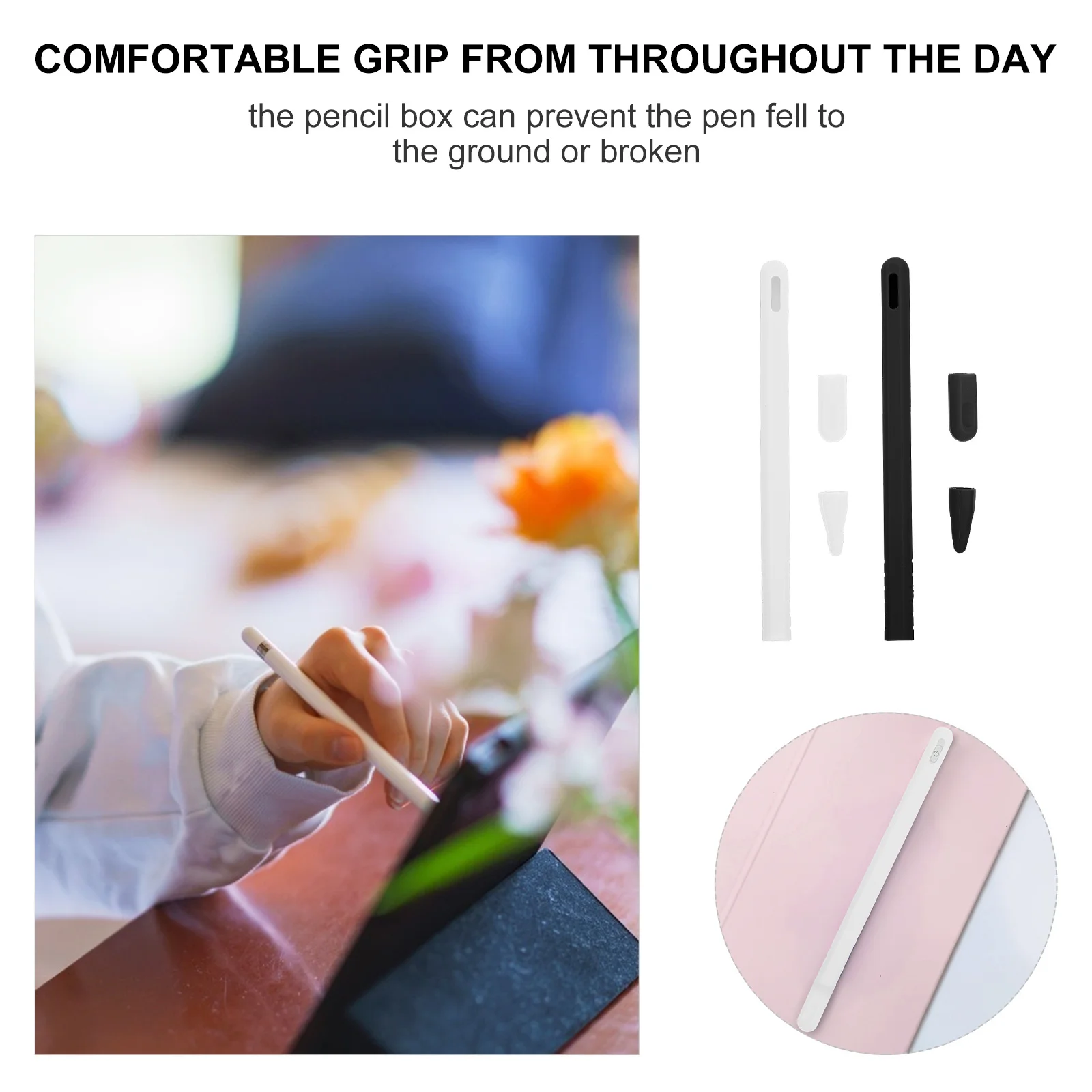 ปลอกปากกาสไตลัส 2 ชิ้น สีสันสดใส จับถนัดมือ สำหรับปากกา Pencil 2 ปลอกซิลิโคนสำหรับปากกาสัมผัส พกพาสะดวก