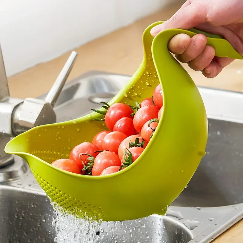 

Kitchen Drain Basket Bowl Rice Washing Filter Strainer Basket Sieve Drainer Vegetable Friut Cleaning Gadget Kitchen Accessories