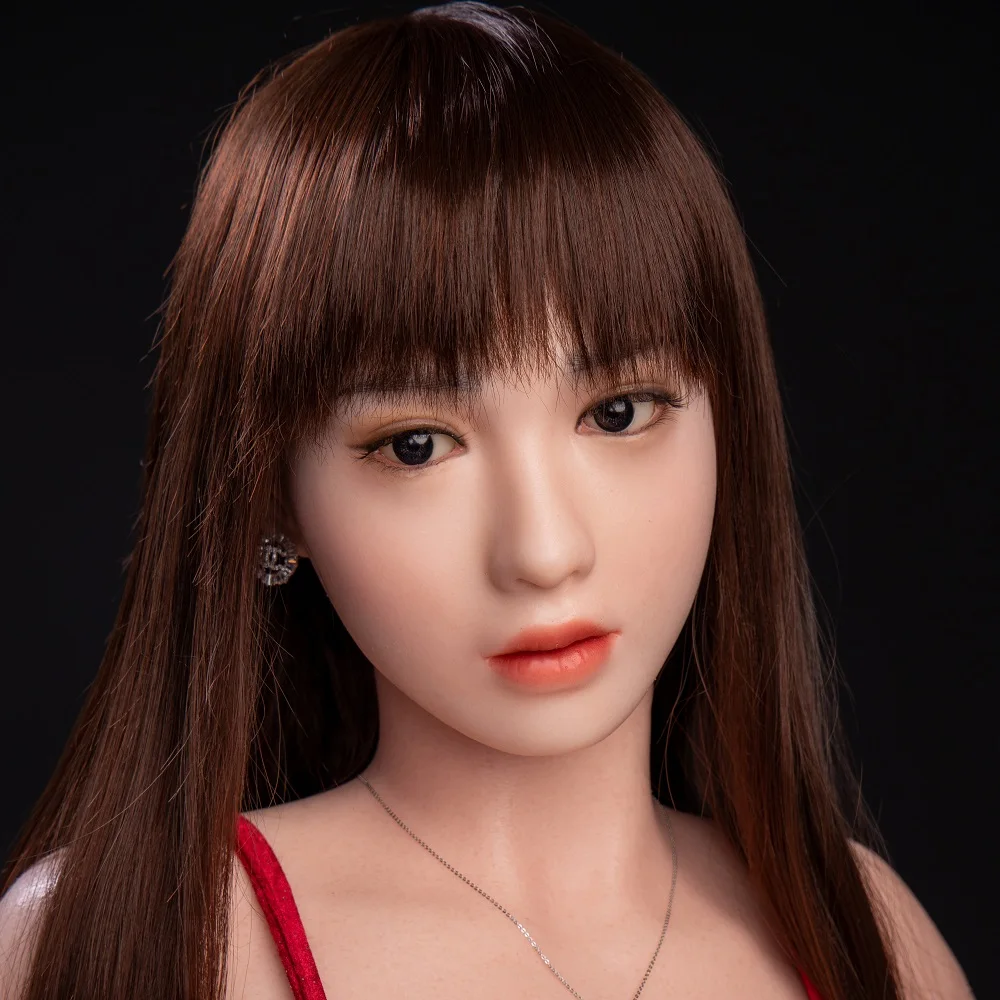 

2022 Hot Lifelike Full Silicone Sex Doll Head Implanted Hairs Realistic Adult Sexy Love Toys Heads For Men Masturbator