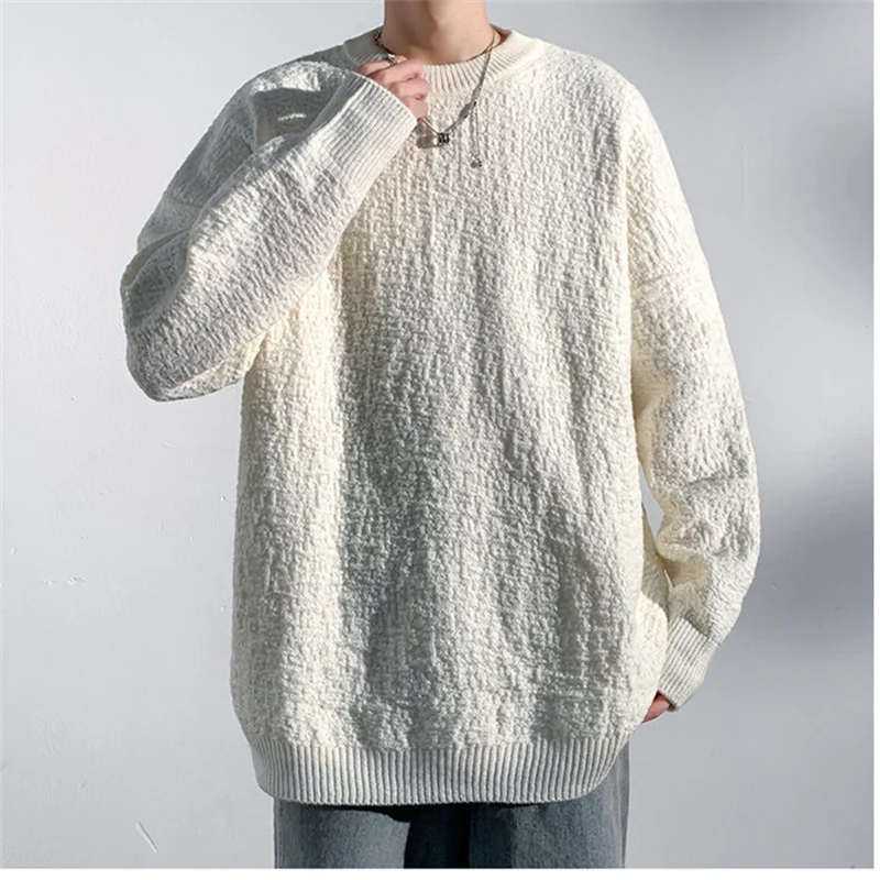 

2023 Autumn New Fashion Men's Trendy Round Neck Pullover Knitwear Men's Casual Loose Versatile Long Sleeve Sweater