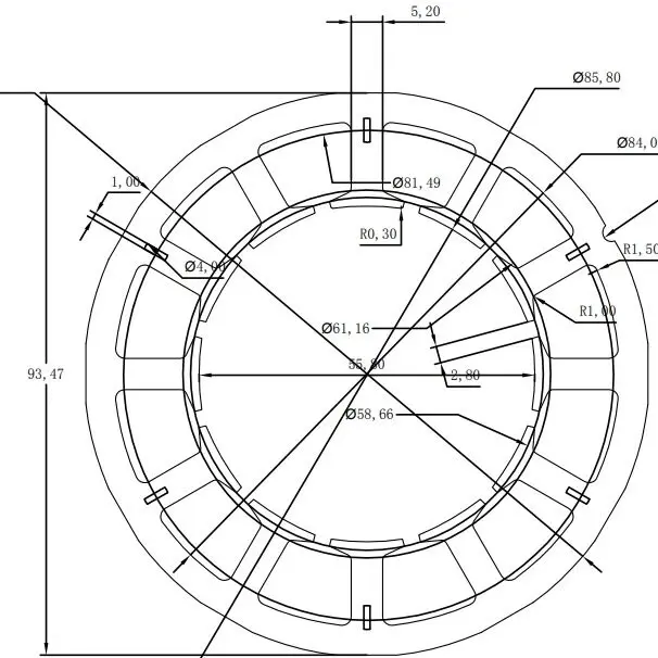 12-pole Brushless Motor Generator Stator and Rotor Cores, Outer Diameter 94 Mm, Inner Diameter 55.8 Mm