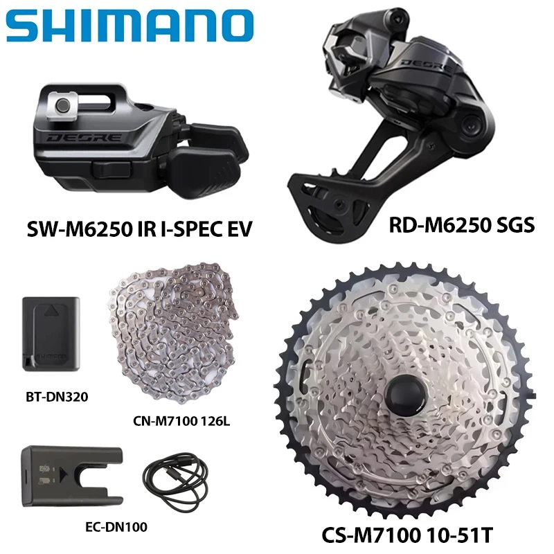 

SHIMANO NEW DEORE Di2 SW-M6250 RD-M6250-SGS CS-M7100 10-51T With BT-DN320 EC-DN100 12-Speed For MTB Mountain Bike ﻿