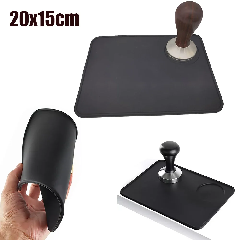 Coffee Tamping Holder Mat Anti-slip Espresso Latte Coffee Corner Edge Powder Pad Square Silicone Surface Protector