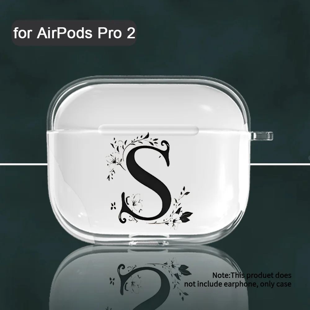 Letter S Transparent Earphone Cover For AirPods Pro2/Pro3/Pro Anti Drop Earphone Cover For AirPods 4/3/1/2 Anti Shock