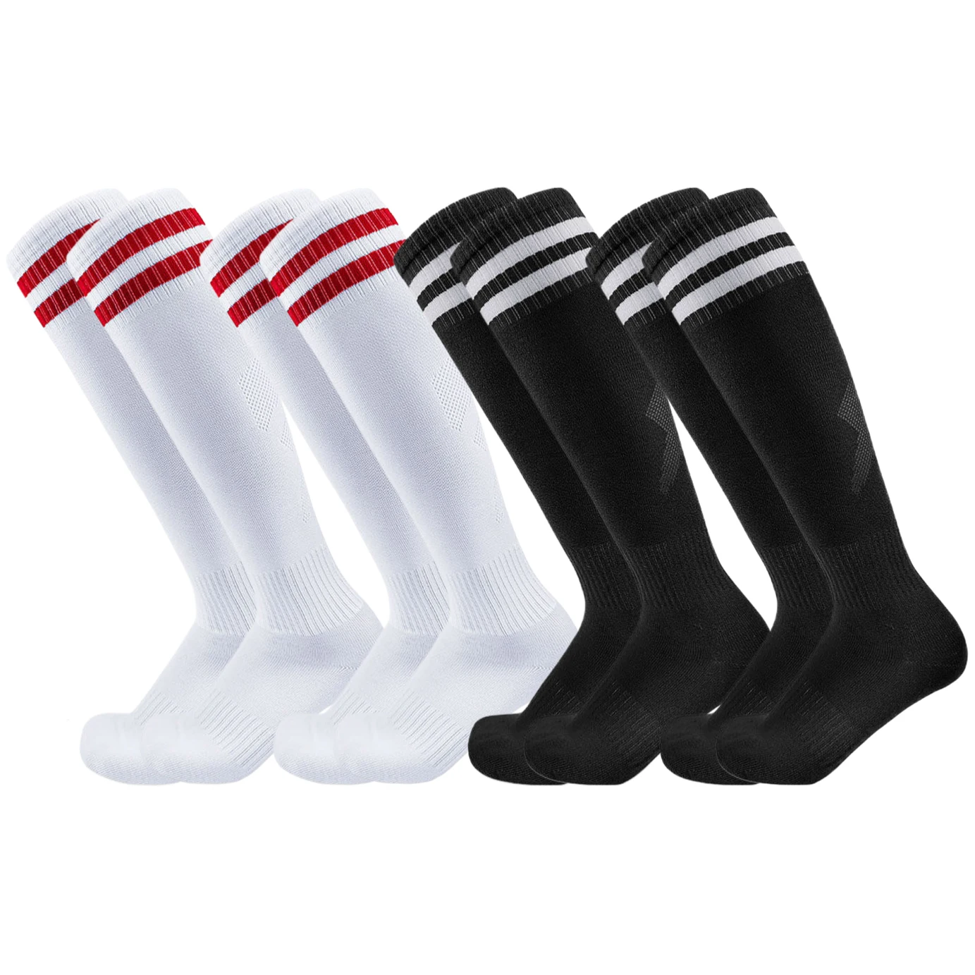 

4 пары до колена, длинные унисекс, нескользящие спортивные носки, футбол, баскетбол, бейсбол, регби, футбол, велоспорт, бег, пеший туризм