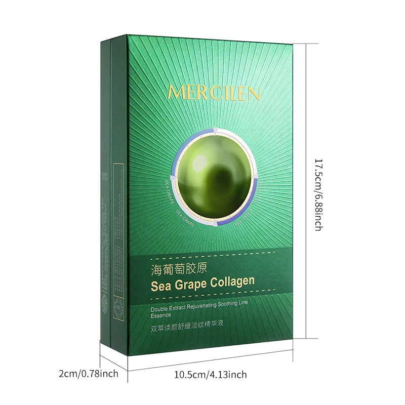 Mercilen Sea Grape Collagen Moisturizing Essence 45ml, Moisturizes, Nourishes, and Firms the Skin, Daily Facial Skin Care, Improves Skin Elasticity, Makes Skin Look Younger, Suitable for All Skin Types