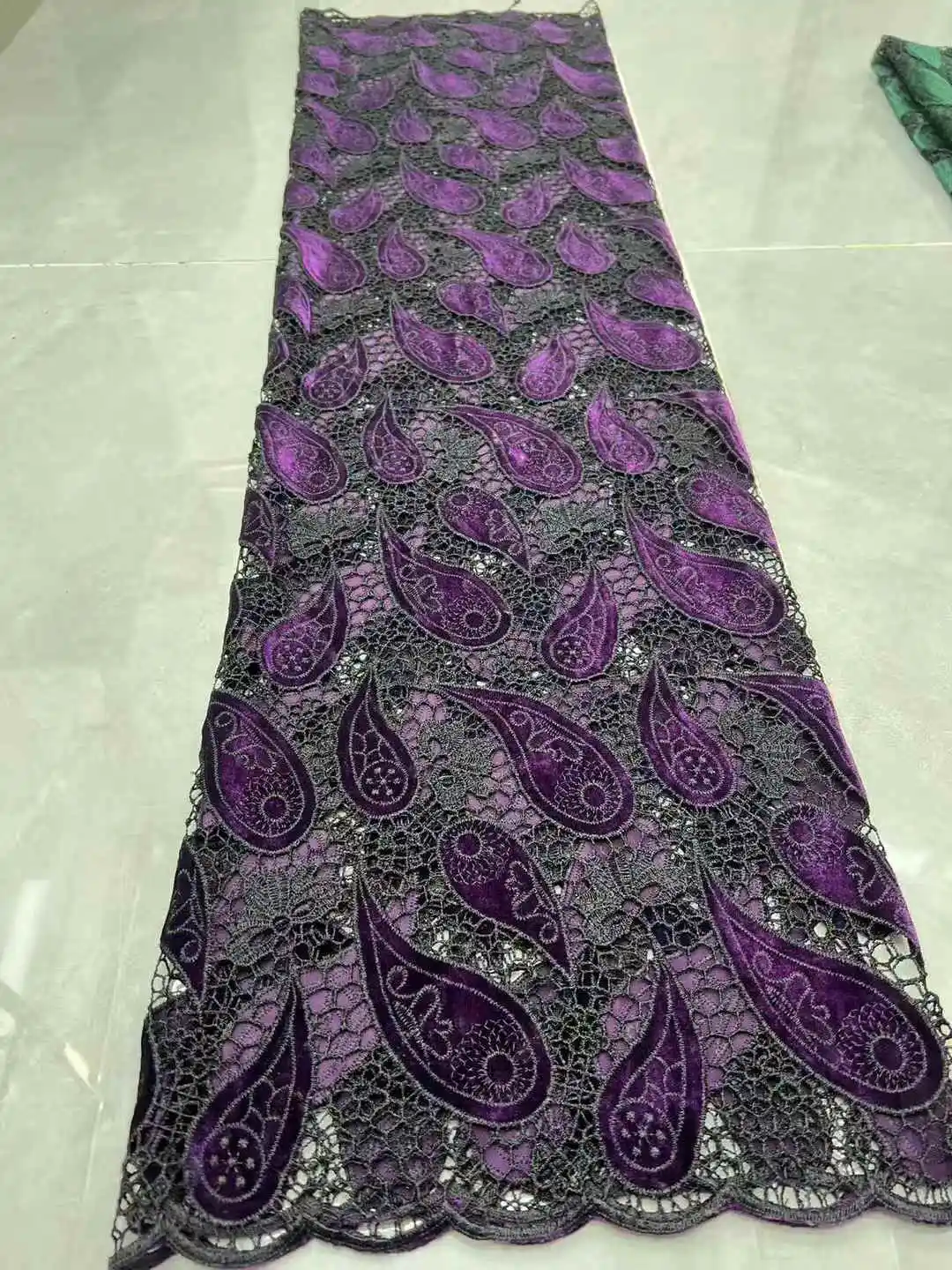 

5 ярдов африканская бархатная кружевная ткань с цветочным принтом, бархатный шнур, гипюровая вышивка, французское свадебное платье 2025 года, женский материал