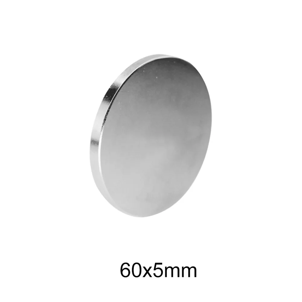 1/2/3PCS 60x5 mm Big Round Magnets Sheet 60mm X 5mm N35 60x5mm Disc Neodymium Permanent Magnet Strong 60*5