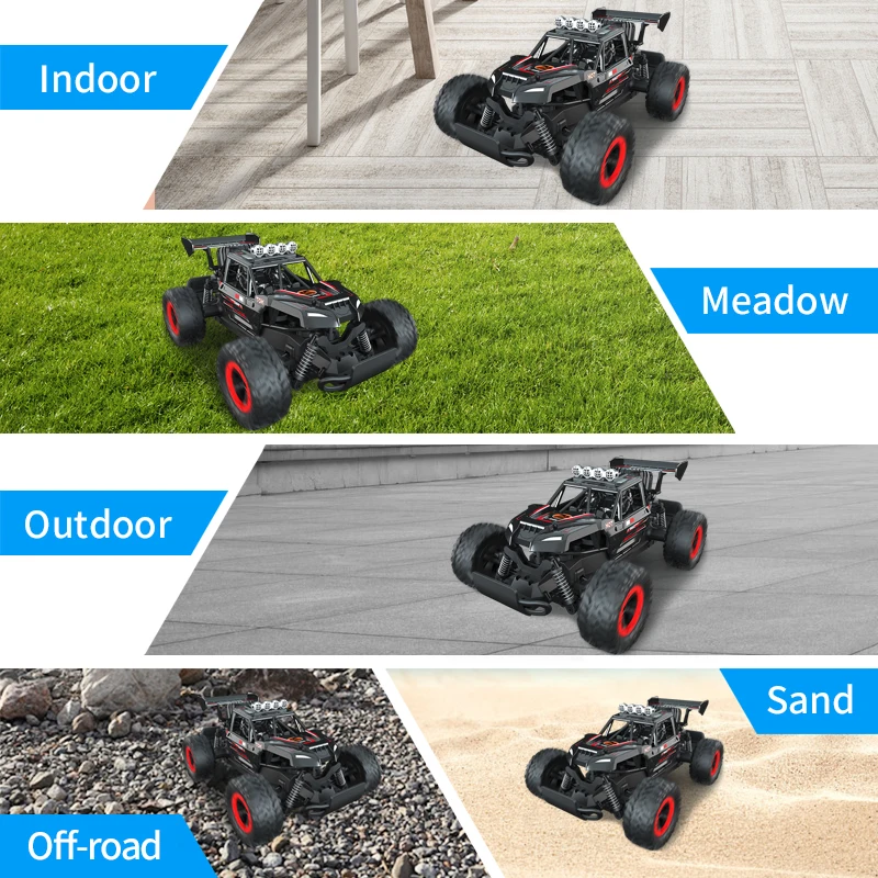 New Remote Control Cars Buggy Off-Road High-Speed Two-Wheel Drive  Vehicle With LED Lights Outdoor Toy Car Model