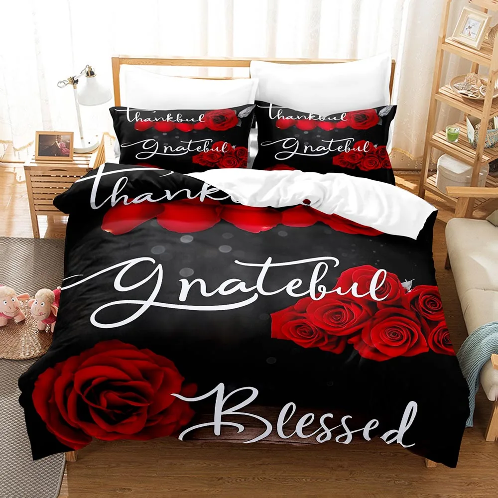 Butterflies Floral Bedding Set 3D Digital Printing 2-3 Piece Set (No Core) Suitable for Bedroom Duvet Cover Set Halloween Decor