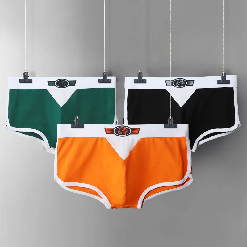 Men's cotton underwear men's summer thin boxers short shorts mid waist youth trend comfortable boxers