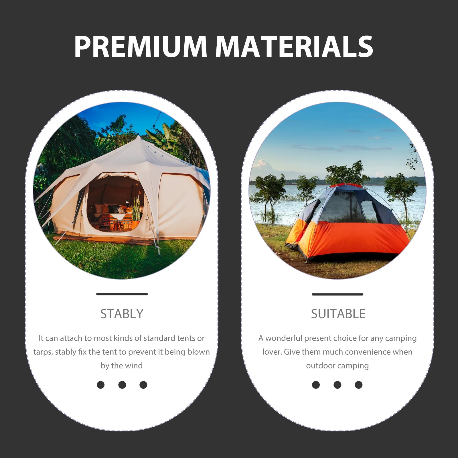 

2Pcs Car Side Tent Hooks Heavy Duty Suction Cup Strong Bearing Capacity High Hardness Stable Fixing Windproof Outdoor Camping