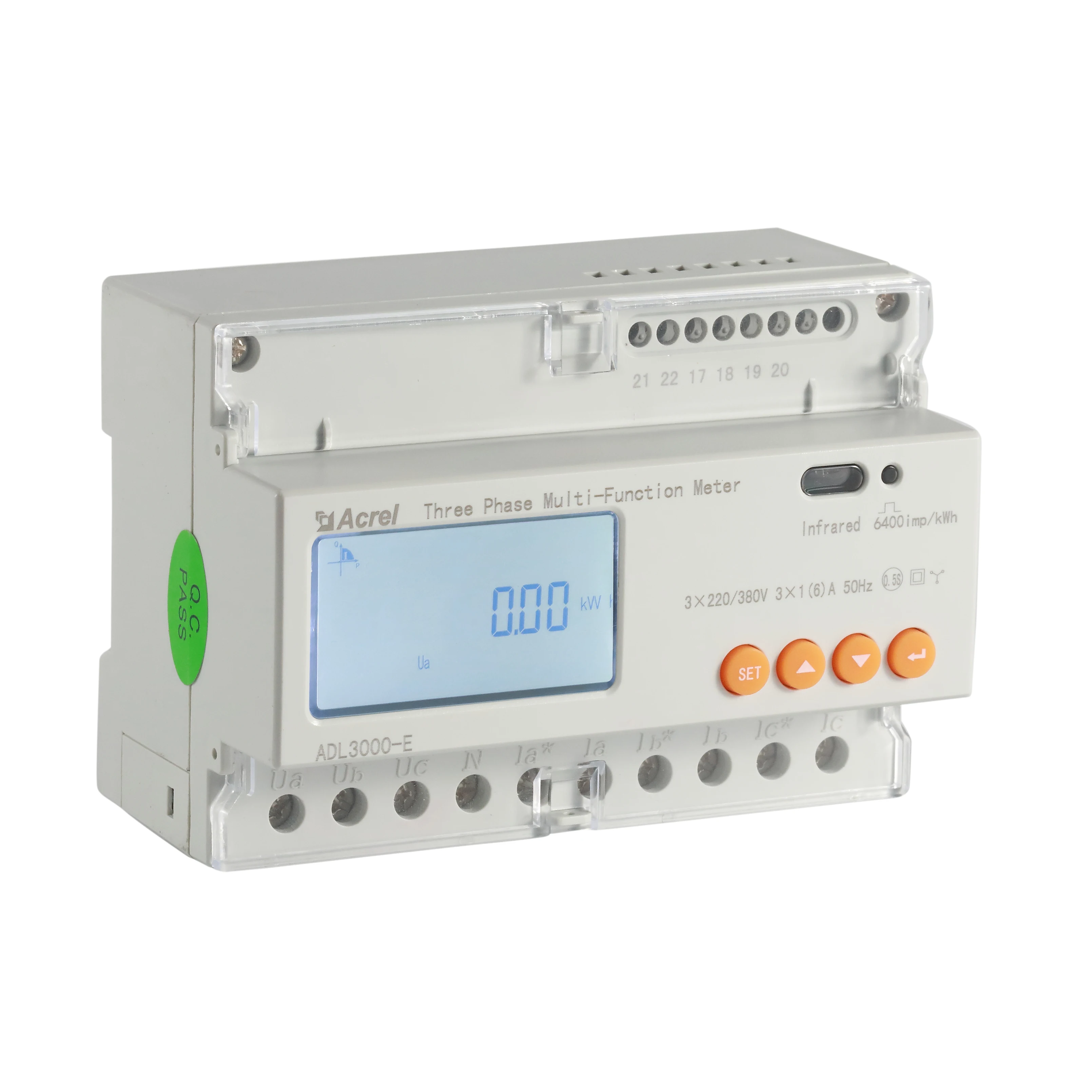 Acrel ADL3000-E-K Three Phase Dual Source DIN Rail Monitoring Energy Power Meter with RS485 Communication