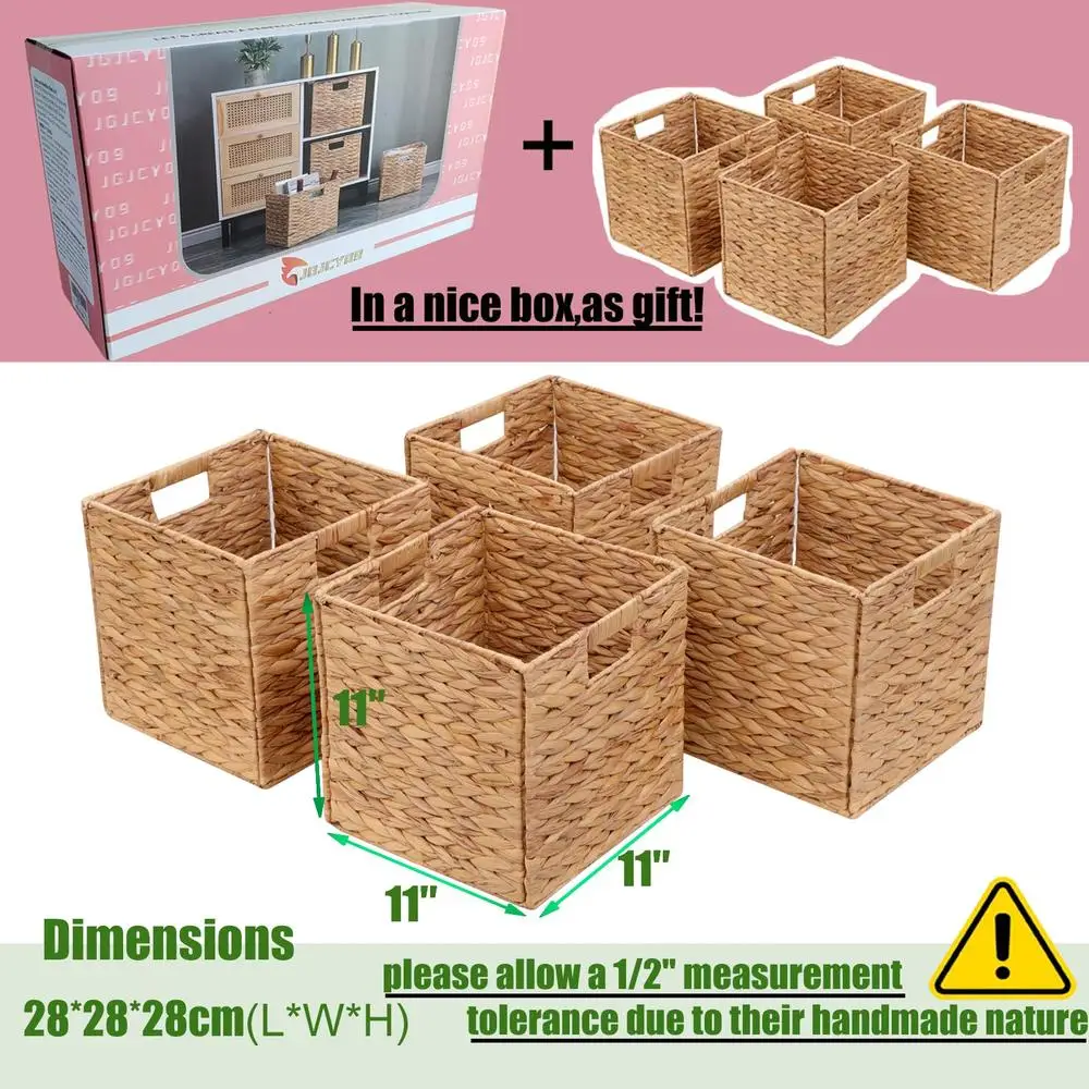 ทอมือผักตบชวาตะกร้าเก็บชุด Cube Organizer ซักรีดเสื้อผ้าผ้าขนหนูกระเป๋าเป็นมิตรกับสิ่งแวดล้อม Solution Home Organisation