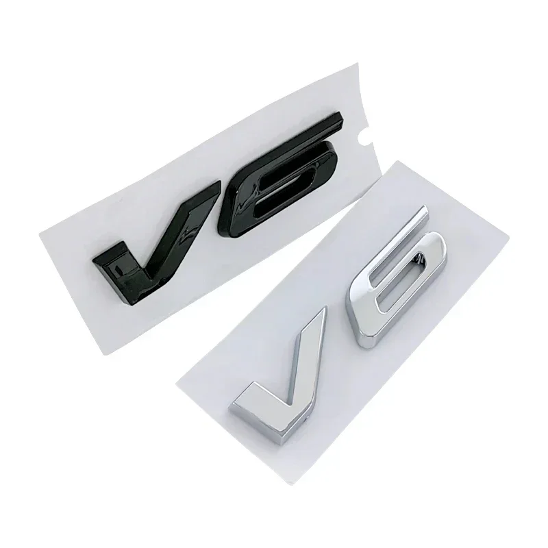 3D ABS V6 S Letters Car Fender Emblem Badge Sticker Decals For Ford Explorer Fusion Mondeo MK3 Cougar Mustang Accessories